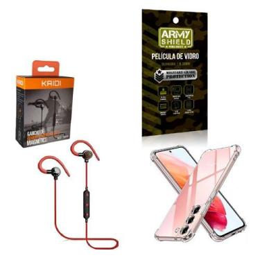 Imagem de Kit Capinha Samsung S23 Plus Fone Bluetooth Esportivo e Película de vi