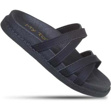 Imagem de Sandália InfantoJuvenil Feminina Chinelo Papete Menina Confortável Anatômica (preto, BR, Adulto, Numérico, 35)