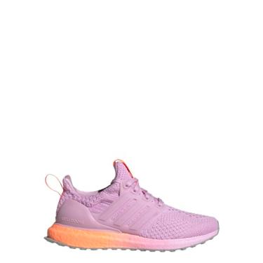 Imagem de adidas Tênis de corrida unissex Ultraboost 5.0 DNA (criança grande), Bliss Lilac/Bliss Lilac/Beam Orange, 19