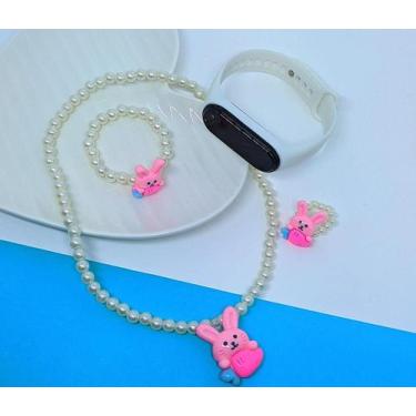 Imagem de Kit Relógio Digital Bracelete Prova água Silicone Menina + Conjunto In