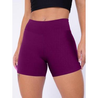 Imagem de Shorts Academia Feminino Suplex Básico Preto Donna Martins, Roxo, GG