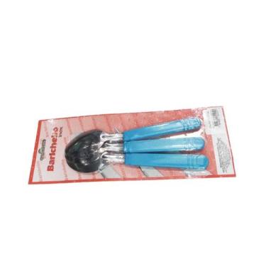 Imagem de Kit3 unidades colher inox cabo plástico  - Telintec 