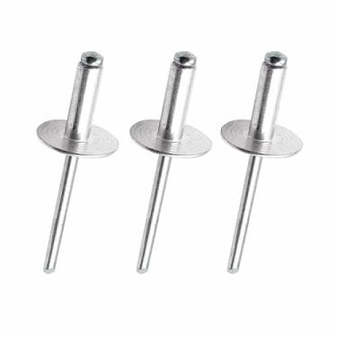 Imagem de Maozaa 50 rebites cegos de alumínio de flange grande de 3/40.6 cm x 3/10.2 cm, rebites pop de 4,8 x 20 mm, rebites cegos para metal, prata