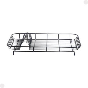 Imagem de Escorredor de Louça de Aço Preto Capacidade 11 Pratos - Mor