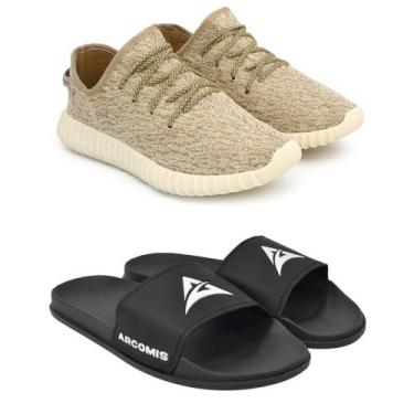 Imagem de Kit Tênis Masculino Super Boost + Chinelo slide calce fácil - Arcomis,