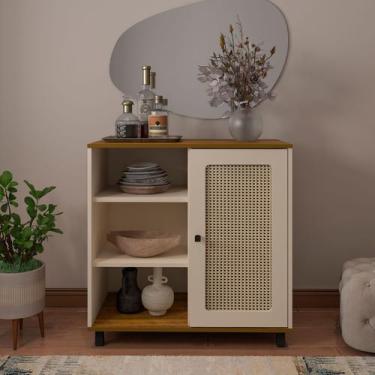 Imagem de Aparador Buffet Com 1 Porta e 3 Nichos Artely Charlotte Cor Pinho com 