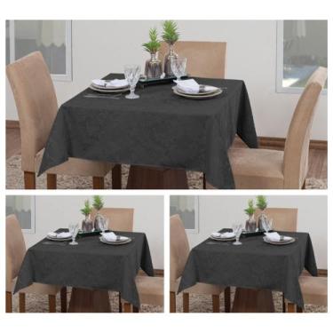 Imagem de Kit 3 Toalhas De Mesa Quadrada Sala Jantar Jacquard 4 Lugares - Actual