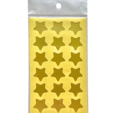Imagem de Etiqueta Adesiva Estrela com 10 Unidades KIT, Ouro