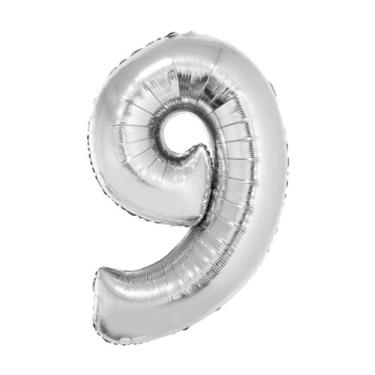 Imagem de Balão metalizado 34"/86cm prateado silver, N.9