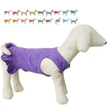 Imagem de Lovelonglong 2019 Camisetas esportivas para cães, regatas para miniatura, tamanho pequeno, cão, 100% algodão, 18 coresLovelonglong S (Only for Small Dog) roxo