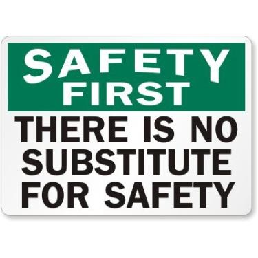 Imagem de SmartSign Etiqueta "Safety First - There Is No Substitute For Safety" | Vinil laminado de 17,8 cm x 25,4 cm