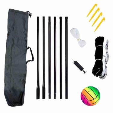 Imagem de Rede Portátil de Vôlei de Praia e Rede de Badminton Com Suporte e Bolsa de Transporte, Conjunto de Esportes Ao Ar Livre para Quintal, Parque, Interior e Acampamento (conjunto de