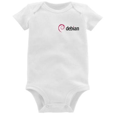 Imagem de Body Bebê Debian Linux - Foca na Moda, Branco, M