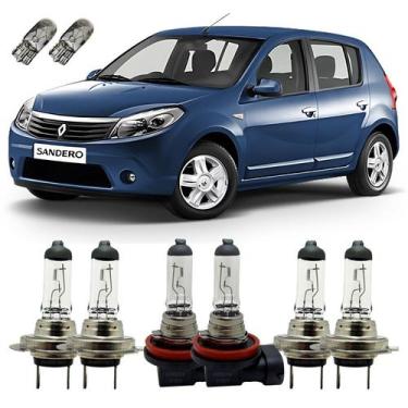 Imagem de Kit Lâmpadas Originais Sandero Alto Baixo Milha 3200K + T10 - Autovex 