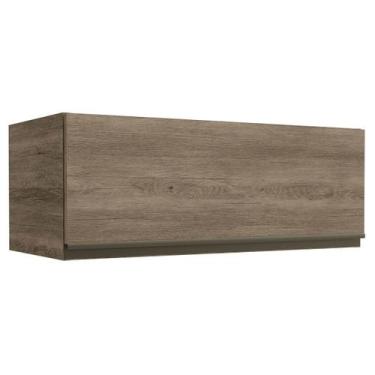 Imagem de Armário Aéreo Cozinha 80 Cm Mônica 1 Porta Nogal - Kappesberg, Marrom 