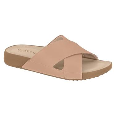 Imagem de Sandália Chinelo Feminino Beira Rio Slide Tiras Ultra Conforto (Nude, BR, Adulto, Numérico, 35)