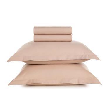 Imagem de Karsten Jogo de Cama Tom Rosé Queen 100% Algodão 4 peças 200 Fios