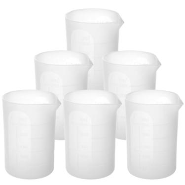 Imagem de Gartful Copos medidores grandes de silicone de 250 ml, copos reutilizáveis de 227 g de resina para epóxi, moldes de fundição, slime, projetos de arte artesanal, fabricação de copos, enceramento, 6