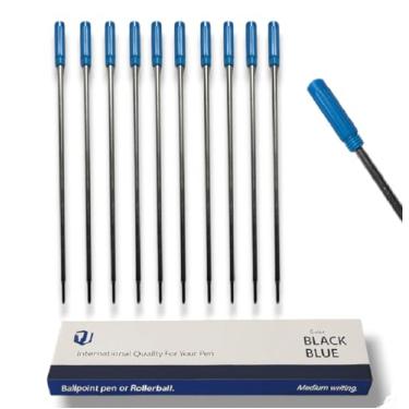 Imagem de Carga Refil Cartucho de Tinta Compatível com Caneta Cross Parker Crown CA12009 Azul Média, 11,6cm, Conjunto de 10 Unidades