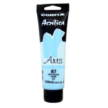 Imagem de Tinta Acrílica Corfix Arts 120ml Azul Celeste Claro 87 Gr 1, 087 - AZU