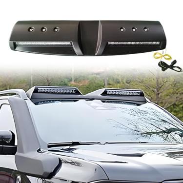 Imagem de Barra de luz de teto preta fosca com 2 lâmpadas LED DRL serve para Nissan Navara NP300 2016-2022