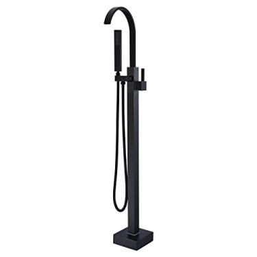 Imagem de Torneira para banheira Artiqua Freestanding, com alça única montada no chão com chuveiro portátil, Black