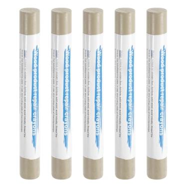 Imagem de HARFINGTON 5 peças de bastões de enchimento de madeira, cera de madeira, retoque de móveis, gizes de cera para reparo de móveis, madeira tecnológica N