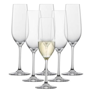 Imagem de Schott Zwiesel Taças de champanhe Tritan Crystal Glass Forte Collection com pontos de efervescência, 218 g, conjunto de 6