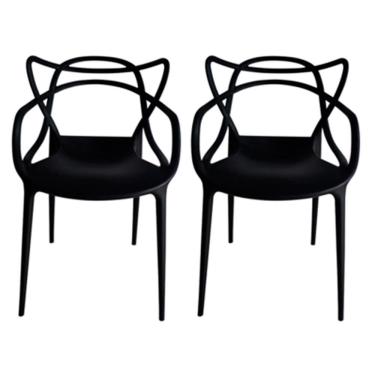 Imagem de Kit Com 2 Cadeiras Aviv Estrutura Em Polipropileno Fratini Preto