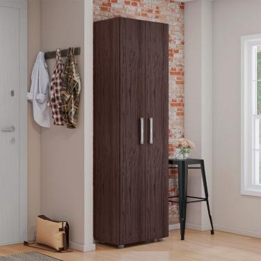 Imagem de Armário Multiuso 2 Portas 4 Prateleiras Beatriz - Ajl Móveis Castanho