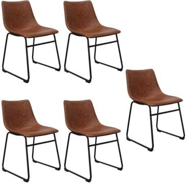 Imagem de Conjunto Com 5 Cadeiras Para Sala De Jantar Bruna Marrom