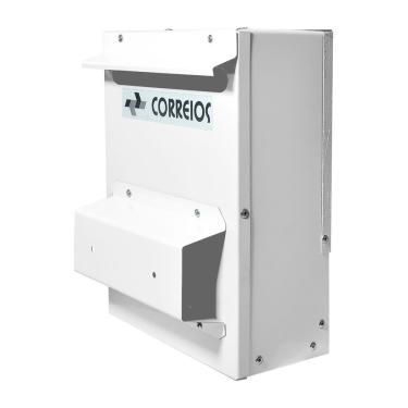 Imagem de Caixa Correio Branca Embutir Cartas Suporte Cerca 20 X 27 X 12cm - Fp