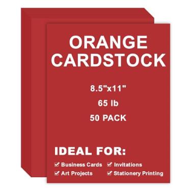 Imagem de Cartolina 8,5 x 11, 50 peças, 29,5 kg/180 g/m² de espessura, papel de impressora para artesanato, papelaria, cartões de visita, impressão de escritório (vermelho, 50 peças)