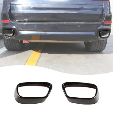 Imagem de LLKUANG Tampa De Saída Escapamento Para Silenciador Carro, Peças Compatíveis Com Bmw X5 F15 2014-2018 X6 F16 2015-2019, Acabamento Em Aço Inoxidável (Para Versão M Sports)