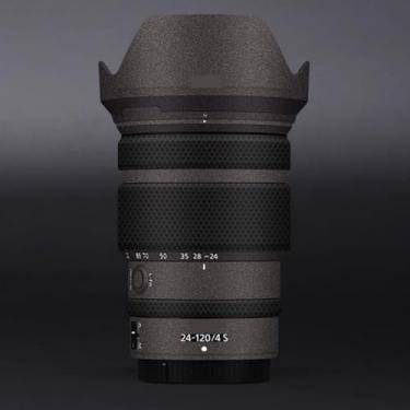 Imagem de Adesivo de lente de câmera antiarranhões para Nikon Z 24-120 mm F4S Capa protetora de película protetora para 24-120 4 (marrom metálico)