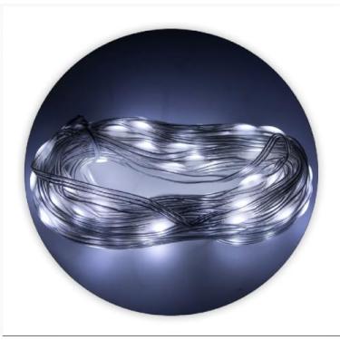 Imagem de Led Pisca Linha Com 30 Metros Lâmpadas Tomada A Prova D'Água 8 Modos Natal Ano Novo (Branco)