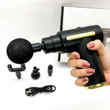 Imagem de Massageador Muscular Elétrico Profissional Pistola | Alívio de Dores, Relaxamento, Liberação Miofascial | 4 Ponteiras | Portátil, Silencioso e Recarregável
