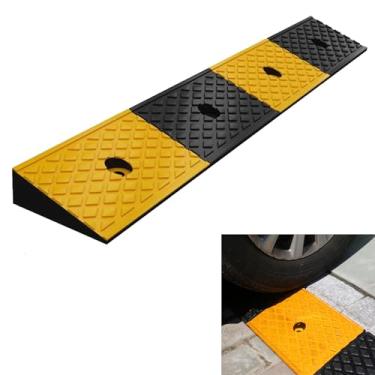 Imagem de Nisorpa Rampas de Meio-Fio de Borracha de 2 "Rampas de Meio-Fio de Entrada de Automóveis para Serviço Pesado Rampa de Limite de Rampa de Borracha para Carro, Veículo, Suv, Caminhão, Motocicleta, Cadei