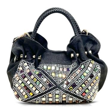 Imagem de QTKJ Bolsa jeans, bolsa de ombro macia, bolsa de mão para mulheres, férias, viagens, combinação diária (estilo 425)