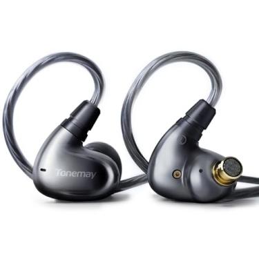 Imagem de TONEMAY Fones de ouvido intra-auriculares Ambition com fio, fones de ouvido para jogos HiFi 20-40KHz, fones de ouvido com fio IEM de impedância de 32Ω, fones de ouvido intra-auriculares com microfone