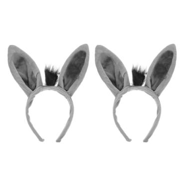 Imagem de AOKWAWALIY 2pcs Plush Animal Ears Headband Donkey Headband Ears Animal Cosplay Costume Headwear for Halloween Costume Cosplay Party