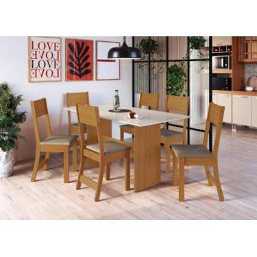 Imagem de Conjunto Sala de Jantar Fidelitá Siena Com 6 Cadeiras Freijó/Off-White