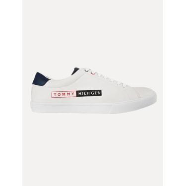 Imagem de Kit Tommy Hilfiger  Tênis Hockney 12Y Box Sneaker Branco e Meia Sneake