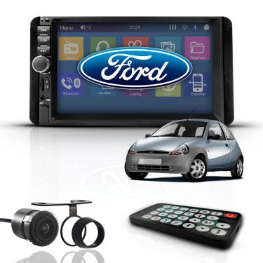 Imagem de Kit Central Multimídia Universal Mp5 2Din Bt Espelha Ford Ka