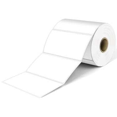 Imagem de L LIKED Etiquetas térmicas diretas de 10 x 5 cm, etiquetas de envio de código de barras perfuradas e compatíveis com impressoras Rollo, Zebra e outras impressoras de mesa (1 rolo, 750 etiquetas)
