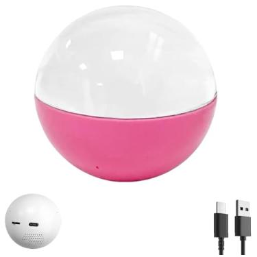 Imagem de Reprodutor de vídeo com bola de cristal de 6,9 cm, display digital, vídeos e fotos personalizáveis, presente personalizado para aniversário, aniversário, esfera iluminada de casamento (rosa)