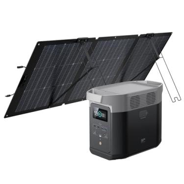 Imagem de EF ECOFLOW Gerador Solar DELTA 2 com Painel Solar Bifacial 160 W, Bateria LFP 1024 Wh, Carregamento Rápido, Estação de Energia Portátil para Energia de Reserva em Casa, Camping e RVs(Tomada BR 220V)