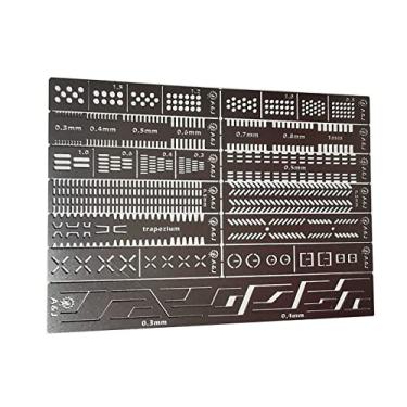 Imagem de Régua auxiliar de escultura de ferramenta Hobby para artesanato de aço inoxidável, orifício de perfuração, detalhe da linha de estribos