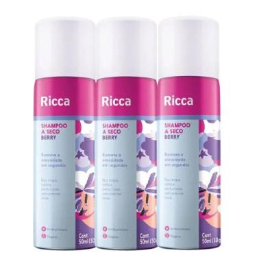 Imagem de Kit 3 Shampoo a Seco Ricca de Bolso Remove Oleosidade Berry 50ml