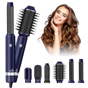 Imagem de Yitrust Escova Secadora De Cabelo 6 Em 1, Escova Secadora De Cabelo Iônica, Escova Oval De Ar Quente, Modelador De Cabelo, Alisador De Cabelo, Modelador Mágico, Modelador De Ar Automático (Azul)